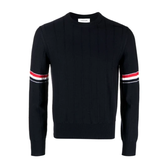 Thom Browne Herre Strikkevarer Blå XL Thom Browne Herre Strikkevarer Blå XL