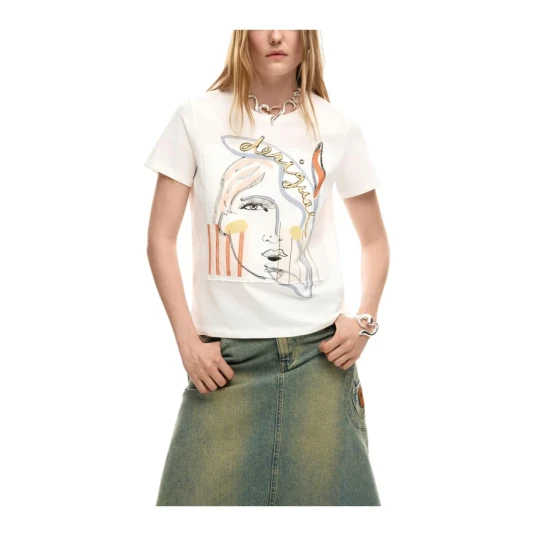 Desigual Dame Topper Hvit XS, Desigual Dame Topper Hvit XS,