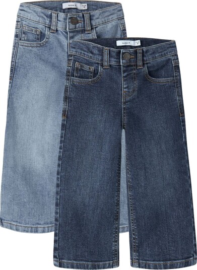 Name It Jeans 2 pack NkfRose Medium+ Blue Denim/Dark Blue Name It 12 år (152) Jeans Blå Lyseblå
