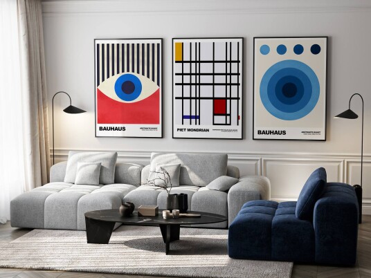 Plakat Bauhaus kunstsamling / Sett med 3