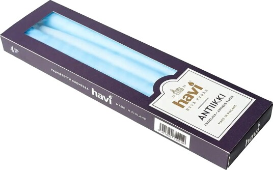 Havi Havi Antique Taper Candle Light Blue 8H   Blue   H:28CM