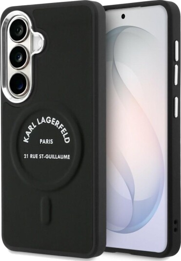 Karl Lagerfeld Embossed Ring RSG Logo MagSafe Case for Samsung Galaxy S26 - Black