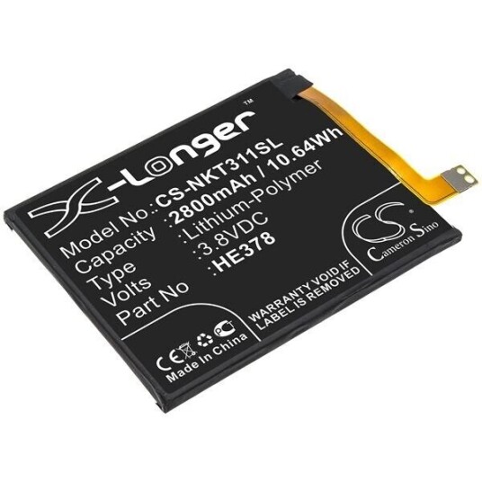 Nokia Batteri (2800 mAh 3.8 V, Sort) passende til Nokia TA1141