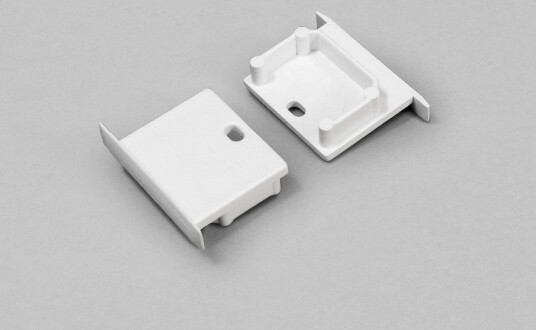 Topmet 1 stk. Endestykke LINEA IN20 Med hull hvit