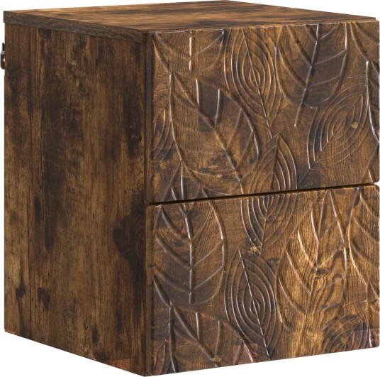  Vegghengt Nattbord Røkt Eik 34,5 x 33 x 40 cm Konstruert tre