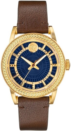 Versace Herreklokke VEPO00220 Blå/Lær Ø42 mm Versace Herreklokke VEPO00220 Blå/Lær Ø42 mm