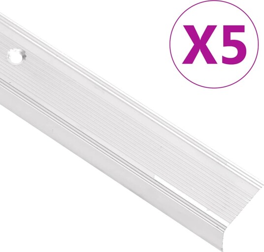Trappeneser L form 5 stk aluminium 100 cm sølv