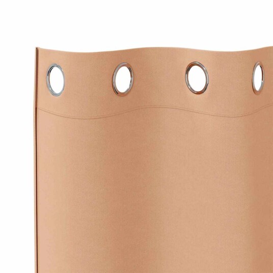 Gardiner med gardiner 2 pcs Lysebrun Polyester