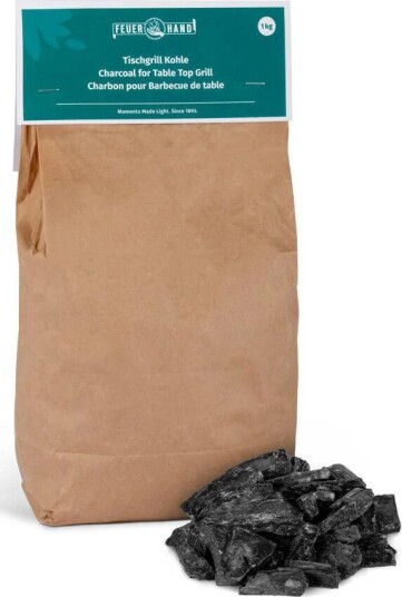 Feuerhand Charcoal For Tamber Table Top Grill Black 1 kg, Black