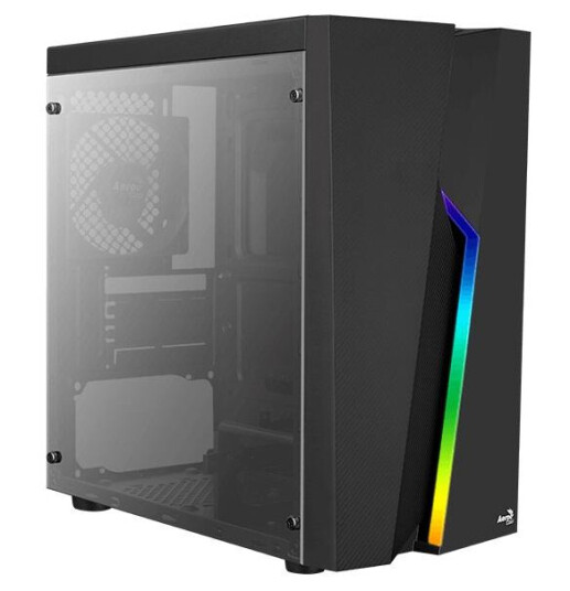 Aerocool Bolt Mini Mini Tower Kabinett med Akryl Vindu - Svart - Mikro ATX