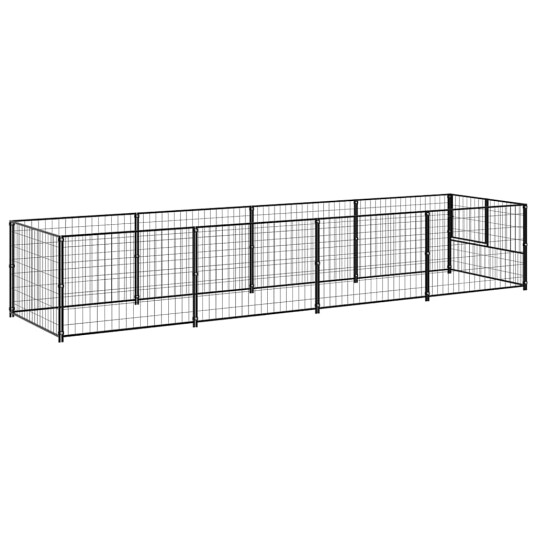 vidaXL Hundegård svart 4 m² stål