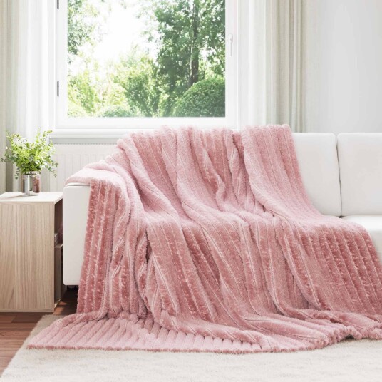 vidaXL Kastteppe Rosa 240 x 220 cm Fleece