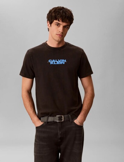 Calvin Klein Jeans Ss 20S Washed Spine Graphic Tee Black L