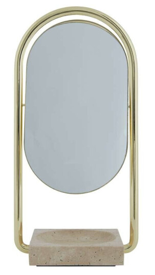 AYTM - Angui Table Mirror Gold/Travertine AYTM - Angui Table Mirror Gold/Travertine