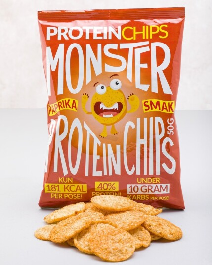 Monster Lavkarbo Protein Chips Paprika 50g Monster Lavkarbo Protein Chips Paprika 50g