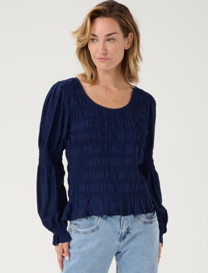 Cream Crhenva Ls Blouse - Navy - 46