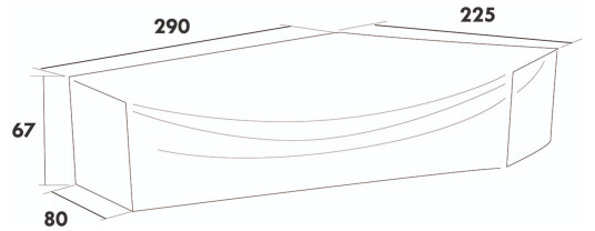 Hillerstorp Møbelbeskyttelse Til hjørnesofaer 290-225 x 80 x 67 cm Grå