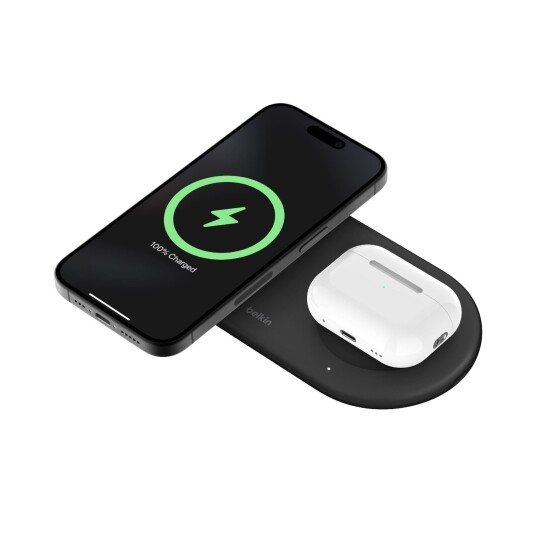 Belkin BoostCharge Pro 2-i-1 Magnetisk Ladepute 15W - Svart