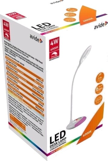 Avide Led Bordlampe Rgb Hvit 4W 250Lm
