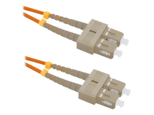 Qoltec - Patchkabel - Sc/Upc Multimodus (Han) Til Sc/Upc Multimodus (Han) - 5 M. - Fiberoptik - Dupleks - 50 / 125 My - Om2 - Halogenfri - Oransje
