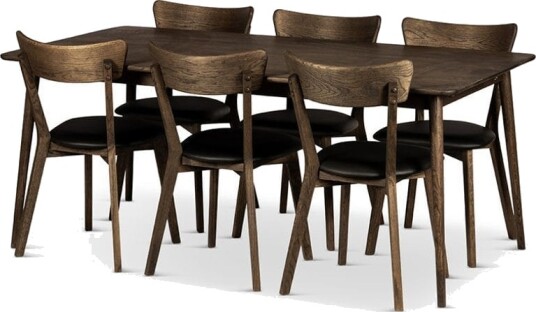 Spisebord Nyborg 180 cm med Stoler   180x90x75 cm 6 stk Ekeby stoler