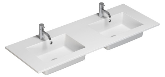 Dansani Minore Komposittservant, dobbel 120,2x45,5 cm, m/2 bl.hull, Hvit Matt