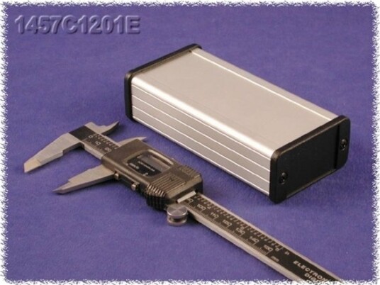 Hammond Electronics 1457C1201EBK 120 × 59 × 31 mm Aluminium Sort Kabinett