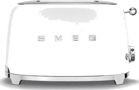 Smeg 50's Style TSF01 Matt Hvit Brødrister med Bagelfunksjon og Manuell Stopp