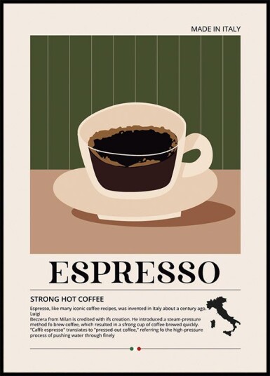 Espresso Strong Coffee Plakat Plakat / 40x50cm