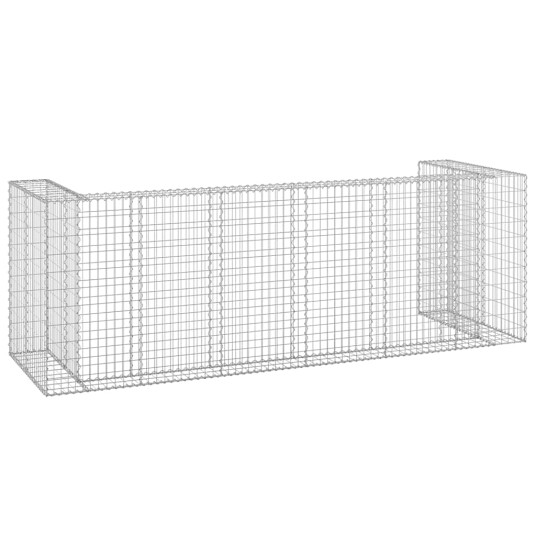 vidaXL Gabion for søppeldunkskur galvanisert stål 325x100x110 cm