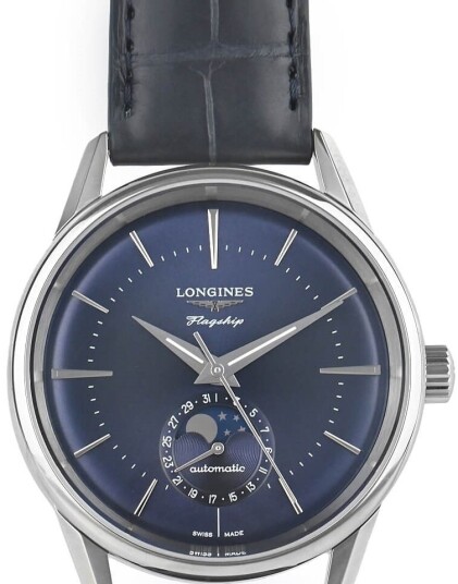 Longines Dameklokke L4.815.4.92.2 Flagship Heritage Blå/Lær Ø38.5