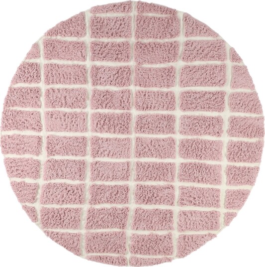 Rundt teppe Zola Natural Cotton Shaggy rosa Størrelse: Ø 240 cm