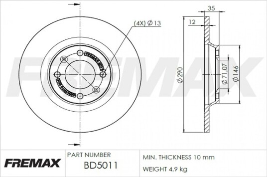 Bremseskive FREMAX BD-5011