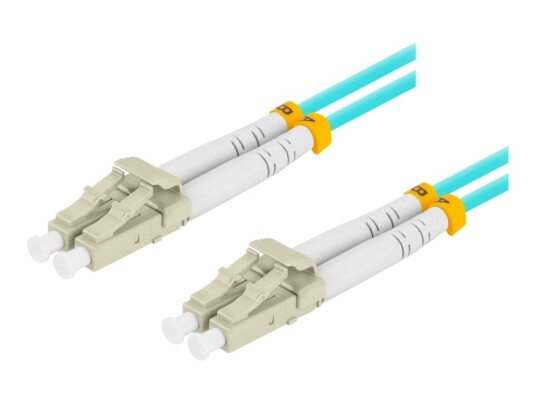 Lanberg - Patchkabel - Lc/Upc Multimodus (Hann) Til Lc/Upc Multimodus (Hann) - 2 M. - 3 Mm - Fiberoptikk - Dupleks - 50 / 125 My - Om3 - Halogenfri - Akvamarin