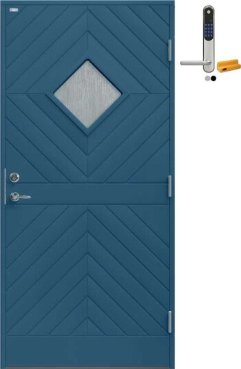 Ytterdør Diplomat Karin Cotswold Glass med Yale Doorman Classic Home