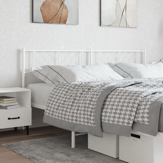 Sengegavl i metall hvit 160 cm 8721012190429