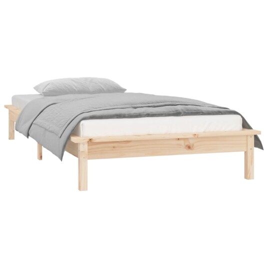 vidaXL Sengeramme med LED 100x200 cm heltre vidaXL Sengeramme med LED 100x200 cm heltre