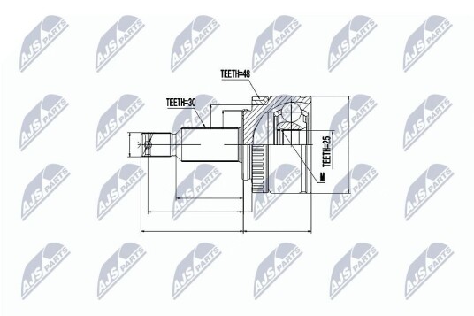 Nty Drivknute drivaksel NTY NPZ KA 357 Nty Drivknute drivaksel NTY NPZ KA 357