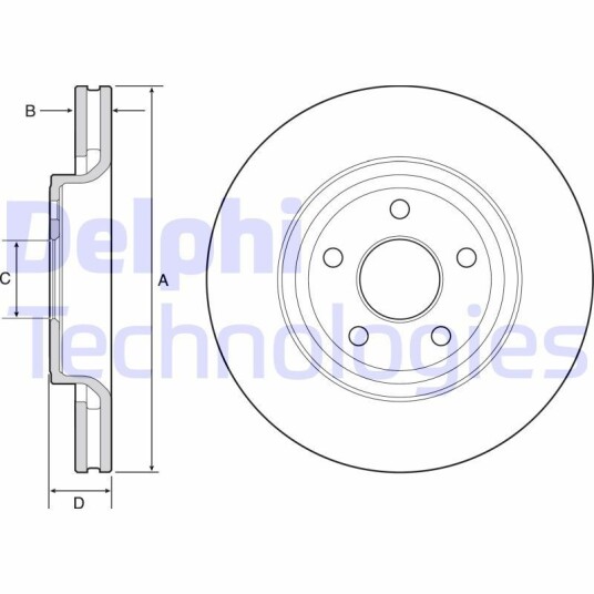Bremseskive DELPHI BG9121C Bremseskive DELPHI BG9121C