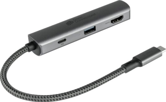 Gode Forbindelser Usb-C-Hub 3-Porter 1X Hdmi 2.0 Pd 94W Usb 3.0 A Antrasitt God - Med Høykvalitets Usb-C™-Huben Fra Good Connections® Kan Du Utvide Enheten Din Med Tre Ved Å Bruke En Enkelt Usb-C™-Port I Tillegg Havner. Du Kan Ikke Bare Lade Usb-C™-