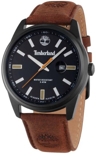 Timberland Herreklokke TDWGB0010801 Orford Sort/Lær Ø45 mm