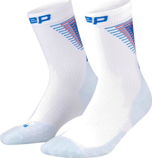 CEP Core Run Edt. Halo Socks Mid Cut   WHITE/BLUE   III