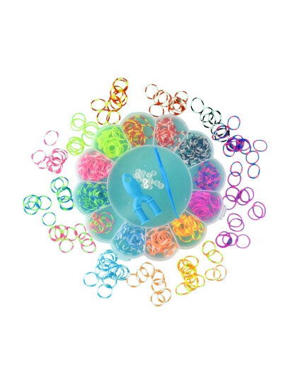 Robetoy Loom Bands W Tools 360Pcs - Multi/patterned - ONE SIZE