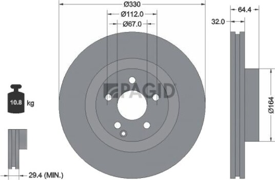 PAGID 54199NHC Bremseskive PAGID 54199NHC Bremseskive