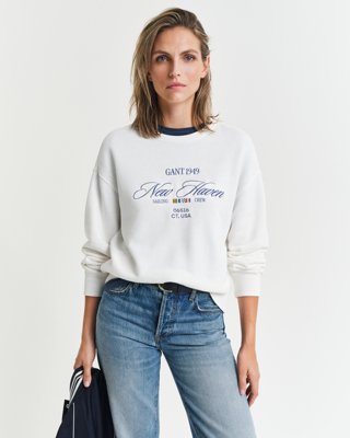 Gant Bomullsgenser med seiletrykk EGGSHELL L Gant Bomullsgenser med seiletrykk EGGSHELL L