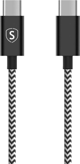 SiGN Skin USB-C til USB-C Kabel 2.1A, 2m - Svart/Hvit