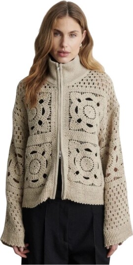 Second Female Dame Strikkevarer Beige M,