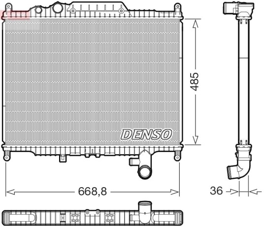 Radiator, motorkjøling DENSO DRM14003