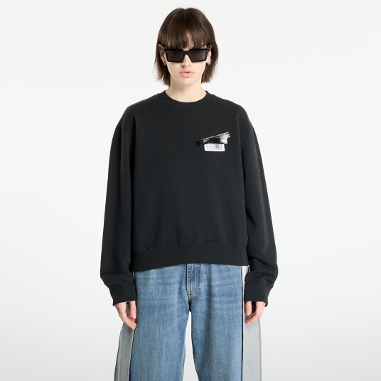 Sweatshirt MM6 Rtw Show Sweatshirt Washed Black S Sweatshirt MM6 Rtw Show Sweatshirt Washed Black S