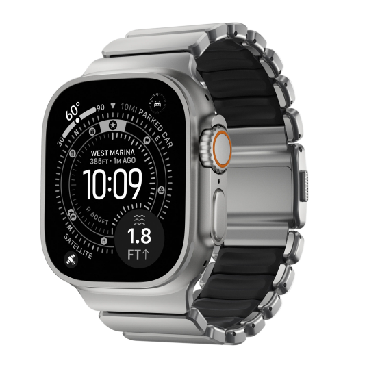 Nomad 49/46 mm Stratos Band Reim Natural Titanium/Black